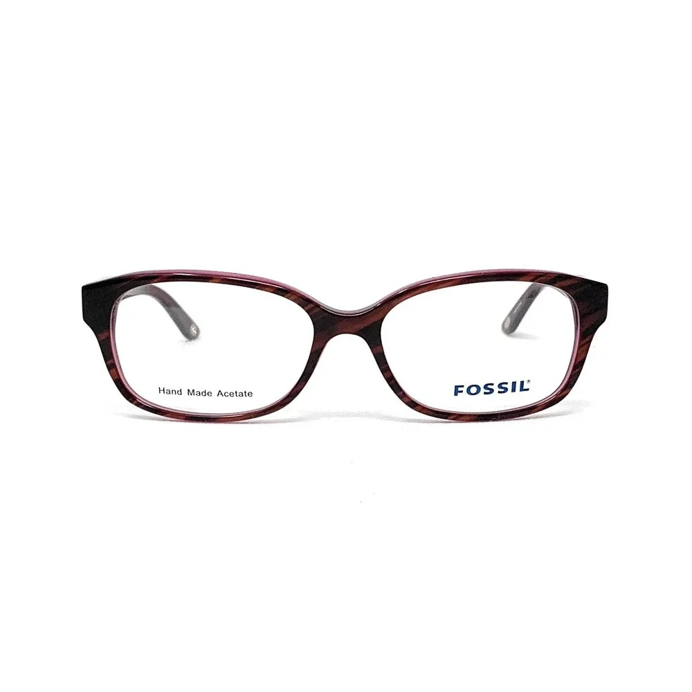 FOSSIL Tarik 0JAM Dark Horn Violet Purple Womens Oval Eyeglasses 53mm